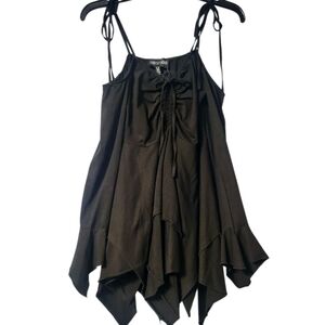 NWT Dolls Kill Current Mood F is For Fairies Handkerchief Dress - Black Size Med